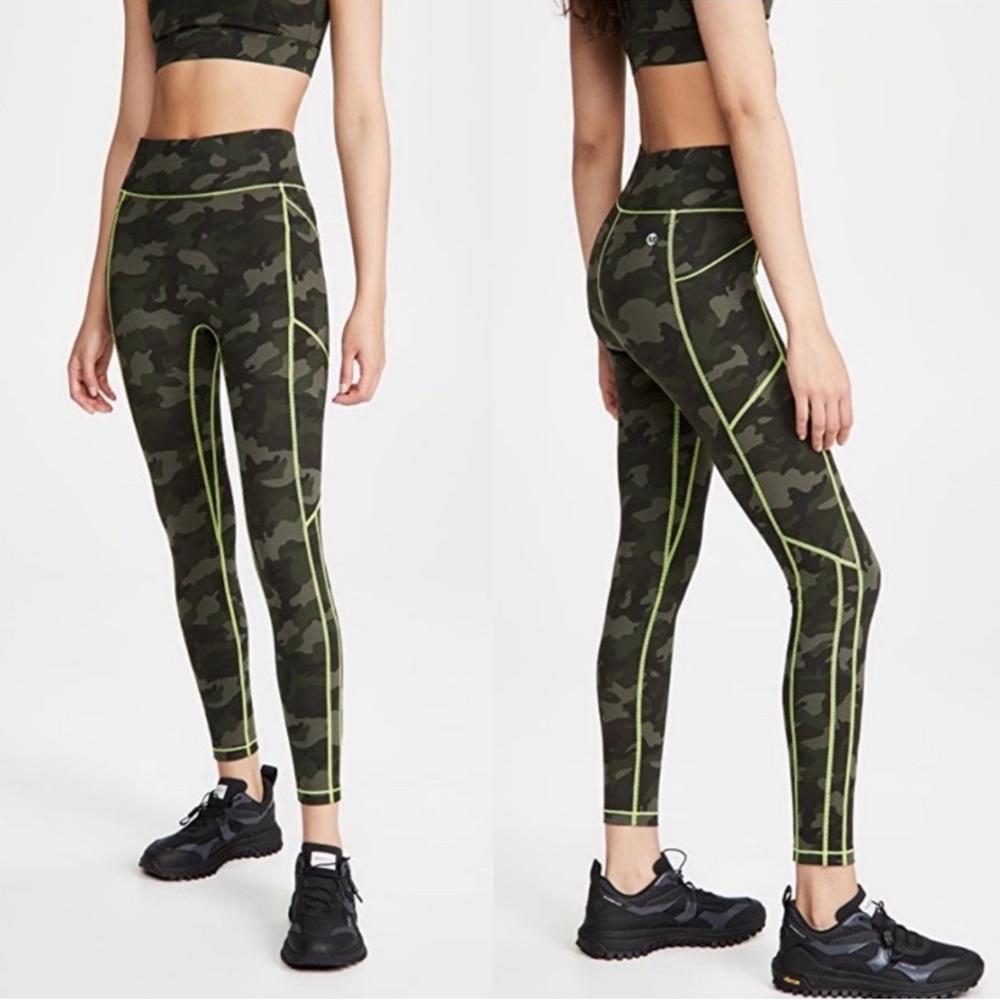 All Access Center Stage Pocket Camo Green Leggings - Size XS